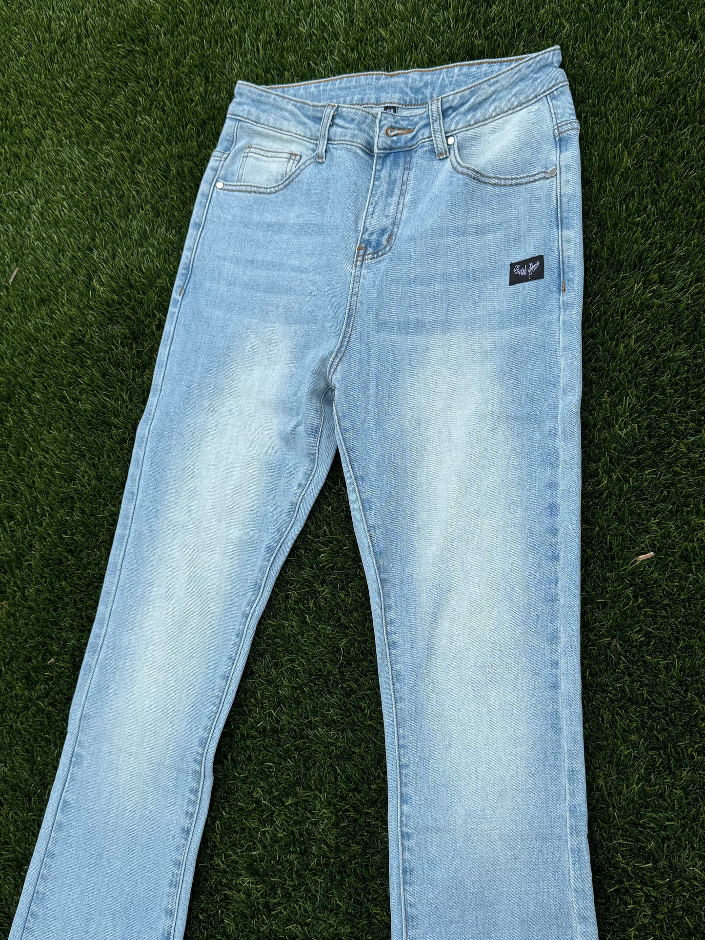 Blue Stacked Jeans v4
