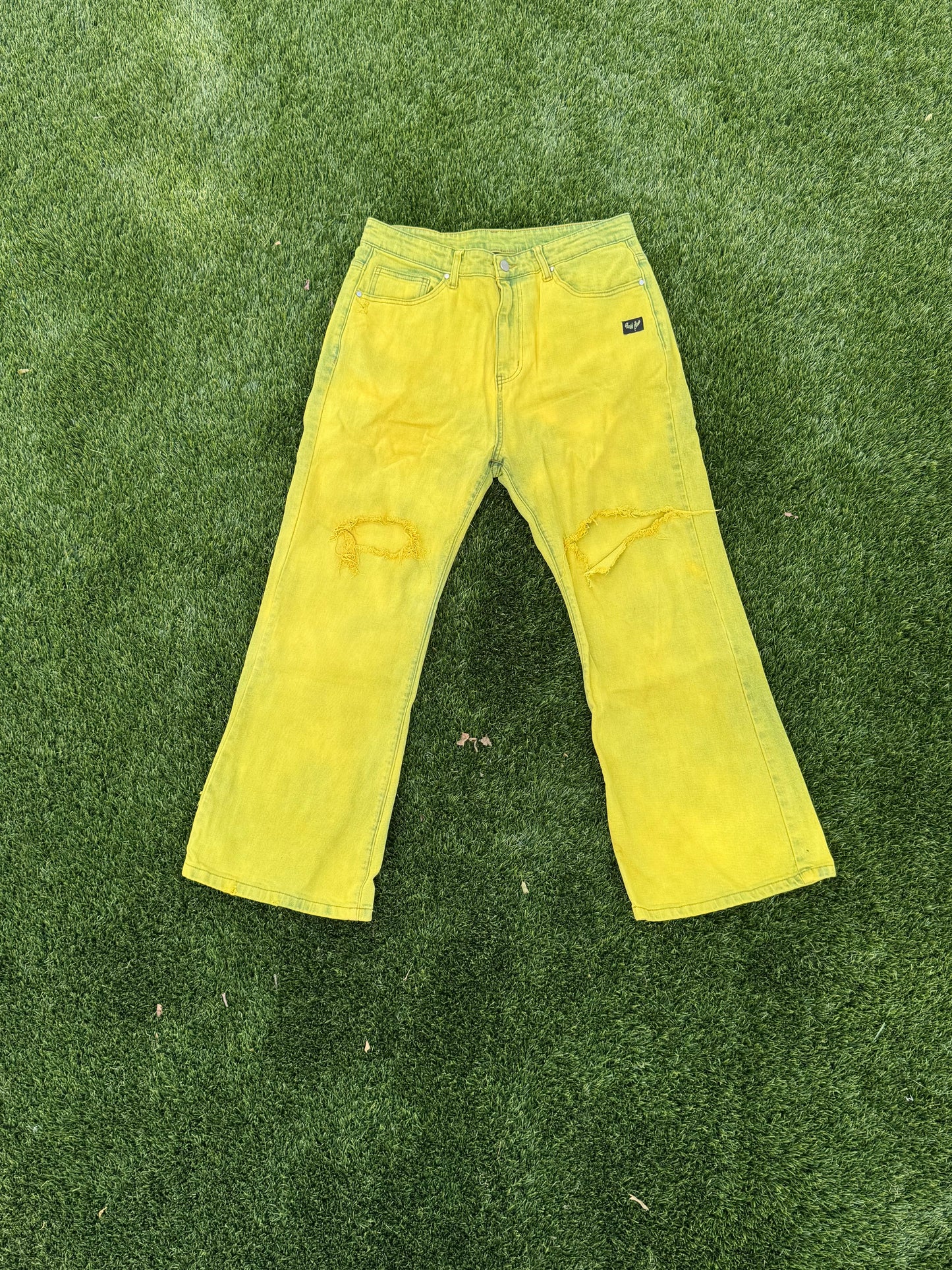 Yellow Boot Cut Jeans Sz 30